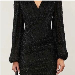 Maje Reine Burout Polka Dot Mini Dress